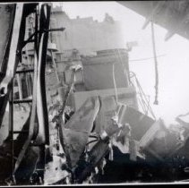 USS Blessman with battle damage