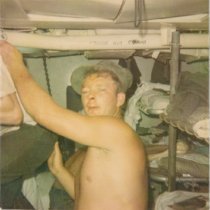 unidentified sailor near bunk