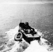 LCPR with raft, March 29, 1940 Okinawa
