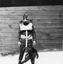 UDT diver in rubber suit and lung