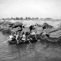 Rubber boat crew on Ft. Pierce jetty