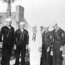 Naval Aphibious Scouts in front of USO building in Ft. Pierce.