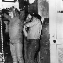 team member in dry suit