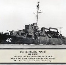 USS Blessman under steam