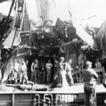 USS Blessman with hole in top