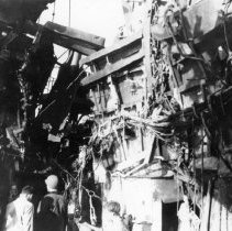 USS Blessman with battle damage