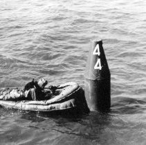 Swimmer in inflatable