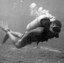 underwater photo of Clarance Betz.