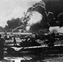 Wreckage at the naval Air Station.