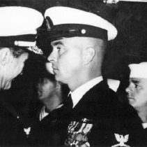 Chief Watson receiving Navy Commendation Medal