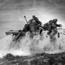 Trainees in rubber boat