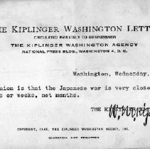 Telegram from Kiplinger Washington Agency