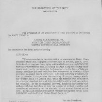 Letter from Secretary of the Navy James Forrestal to Loren Barbour awarding