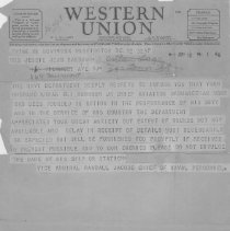 Telgram to Jessie Barbour from Vice Admiral Randall Jacobs
