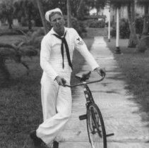 Loran Barbour at liberty with bike in Ft Pierce