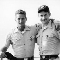 Grant Mann and a shipmate USS Harry W Hill