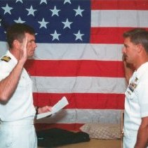 Capt John McTIghe commissioning me as an Ensign