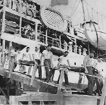 USS Samaritan, Bringing Wounded Ashore