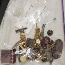 bag of pins and insignia