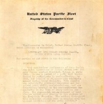 Awarded to Lt. Dudley Palmer