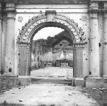 Entry To A Building Showing Damage