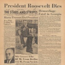 Stars & Stripes - President Roosevelt Dies