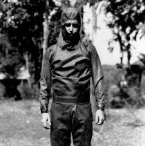 Man Wearing 2 Piece Diving Suit With Hood