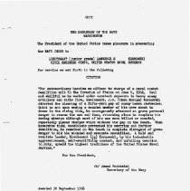 Navy Cross CItation LTjg Lawrence S. Karnowski