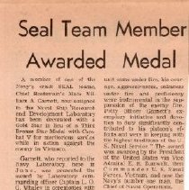 Seal Team Member Awarded Medal