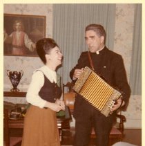 Rev. Maurice McNiff with accordion and dancer