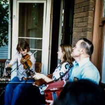 Liz, Mary, and Martin at Liz Carroll's house, Chicago