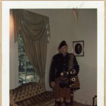 Brian Boru Irish Pipe Band member Charles Russell in uniform