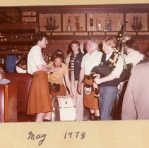 Brian Boru Irish Pipe Band members Jim Tarbox; Ted Tonkinson; Charles Russe