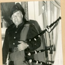 Brian Boru Irish Pipe Band member Charles Russell in uniform
