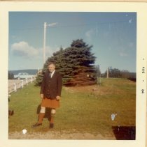 Newspaper photo of Ted Tonkinson and Charles Russell performing at an event