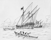 Artist's Conception: Arrival of Cabrillo at Santa Barbara