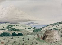 Artist's Conception: Indian Village at Burton Mound in 1782
