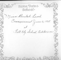 Girl Graduate's Journal, Beulah Leach 1928 Fall City