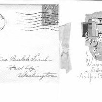 1928 Graduation card, from Pauline Paulson to Beulah Leach