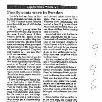 1996 Column by Audrey Johnson, "Family roots were in Sweden"