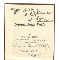 "A Tale of Snoqualmie Falls" Told in verse by Elva A Bush Polley, Fall City