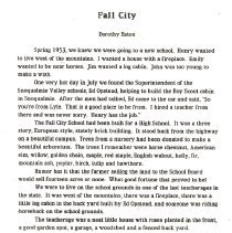 Memories of Dorothy Eaton, written 1988, Fall City