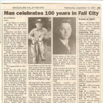 2007 Article on Chuck Moore, 100 years in Fall City