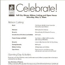 2008 Fall City Library opening ceremony program