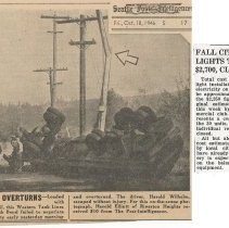 1946 Truck overturns by Fall City Bridge / Fall City Street Lights project