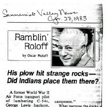 1983 article about artifacts found by George Isackson, Fall City