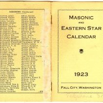 Masonic and Easter Star Calendars, Fall City 1920s