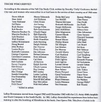 Fall City Study Club notes, 1943-44, and list of WWII servicemen