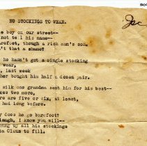 Christmas poem, possibly by Artie Kelley for son Jack