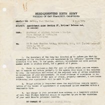 Jack Kelley, appointment to Officers Reserve Corps, 1952